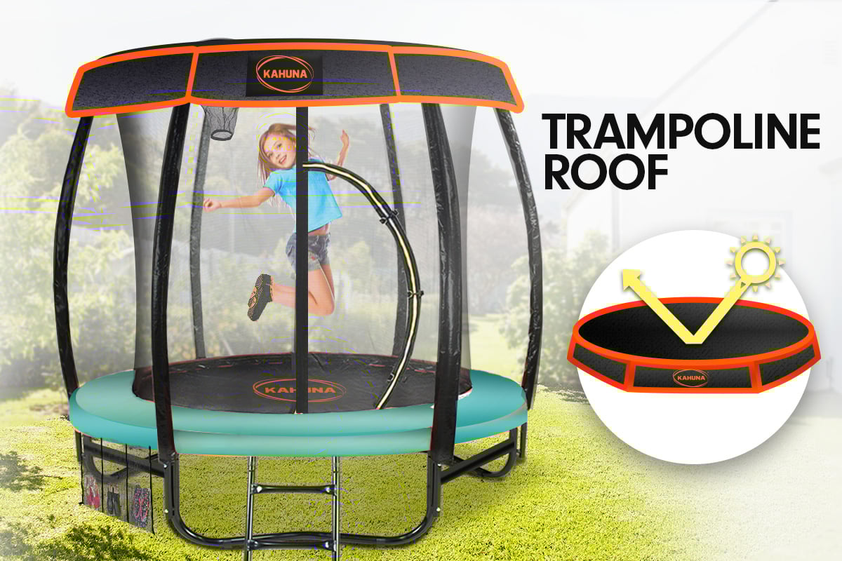 Kahuna Trampoline 8 ft with Roof - Green