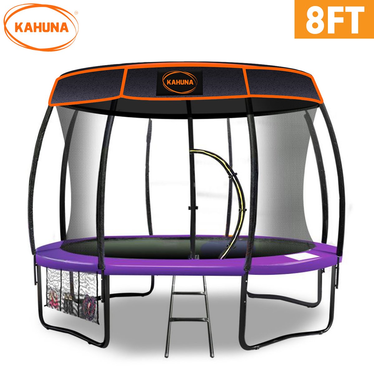 Kahuna Trampoline 8 ft with Roof - Purple