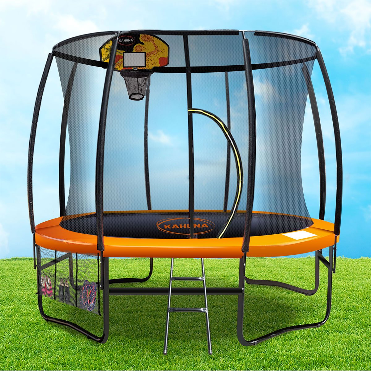 Kahuna Trampoline 10 ft with Basketball Set
