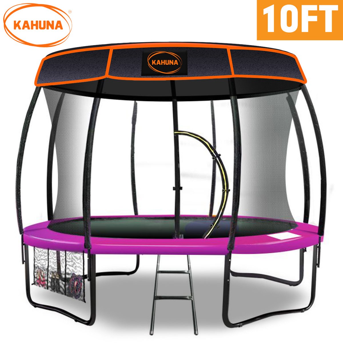 Kahuna Trampoline 10 ft with Roof - Pink