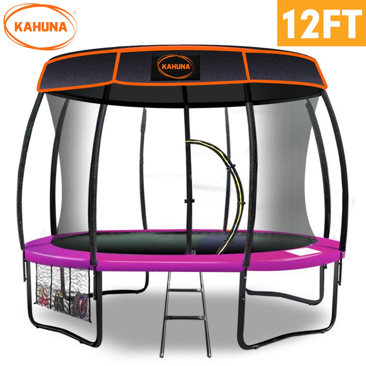 Kahuna Trampoline 12 ft with Roof - Pink