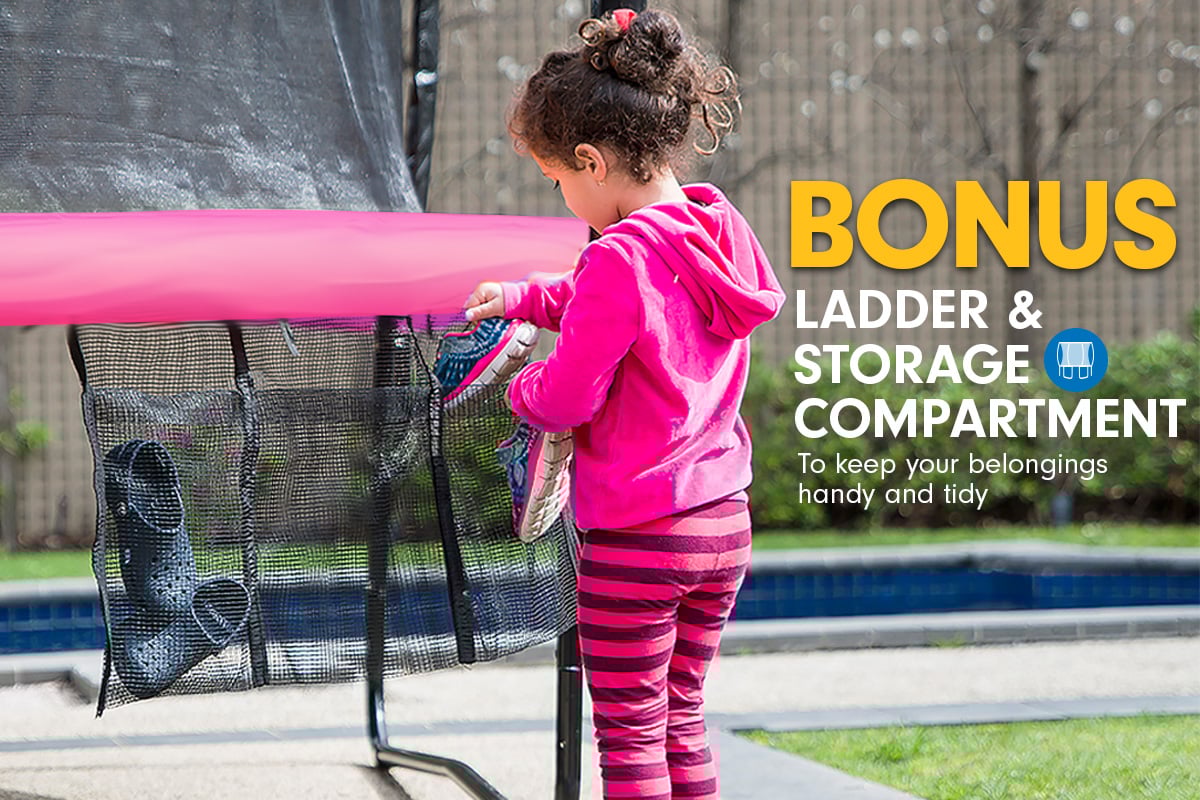 Kahuna Trampoline 14 ft with Roof - Pink