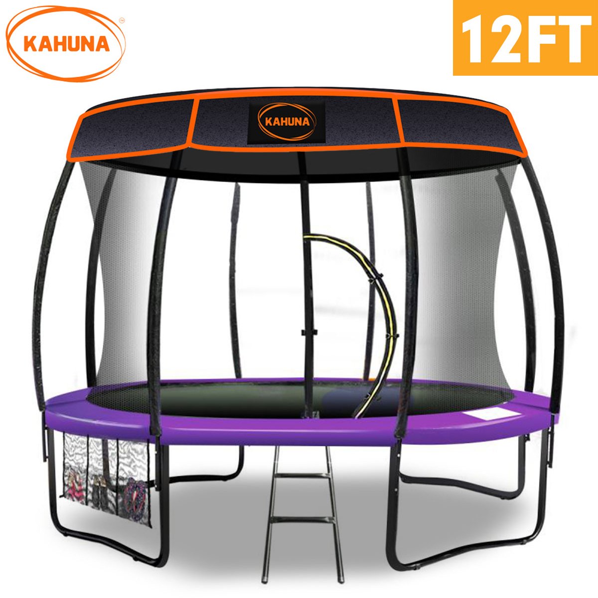 Kahuna Trampoline 12 ft with Roof - Purple
