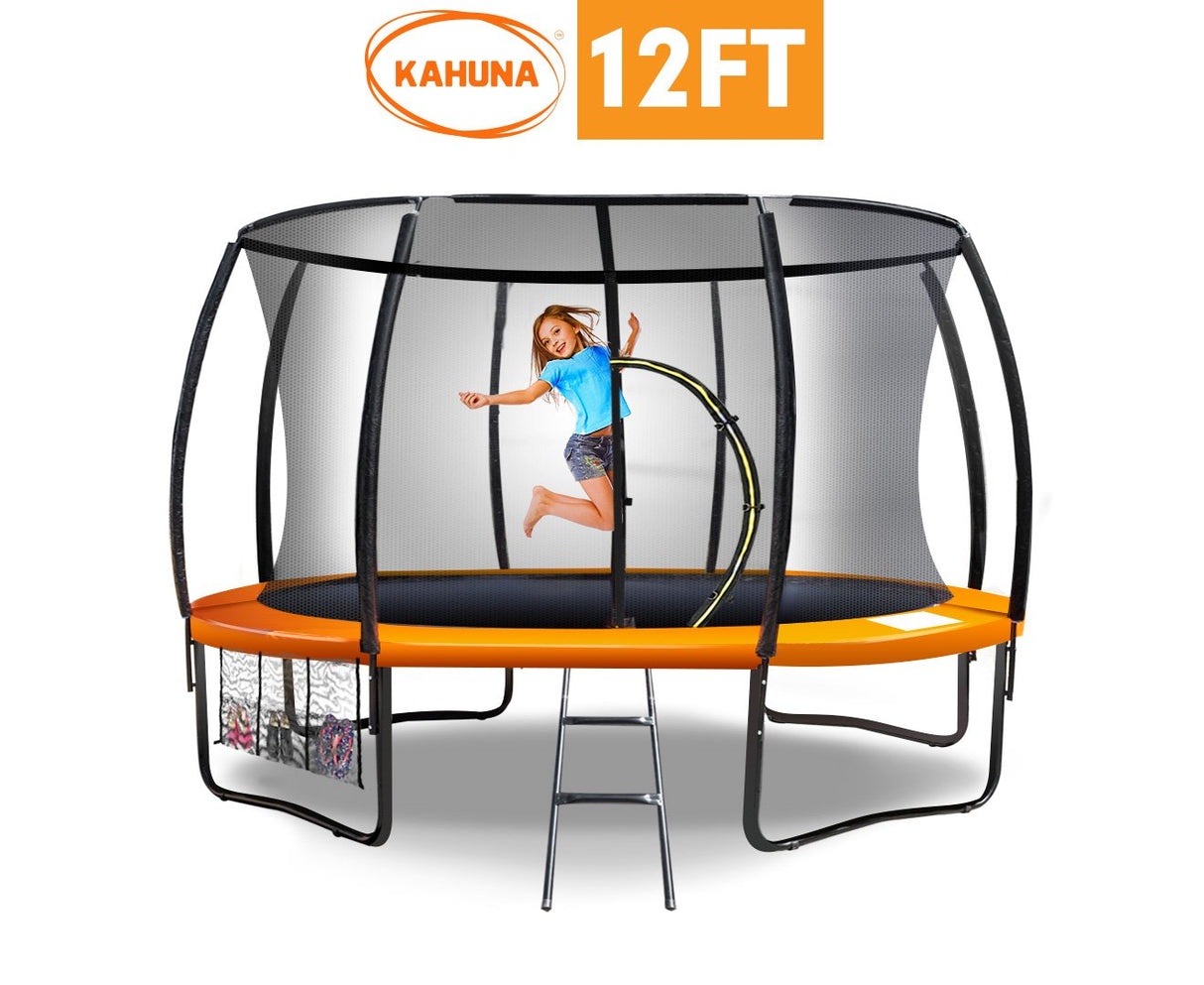 Kahuna Trampoline 12 ft Round Outdoor Kids with Safety Enclosure Net