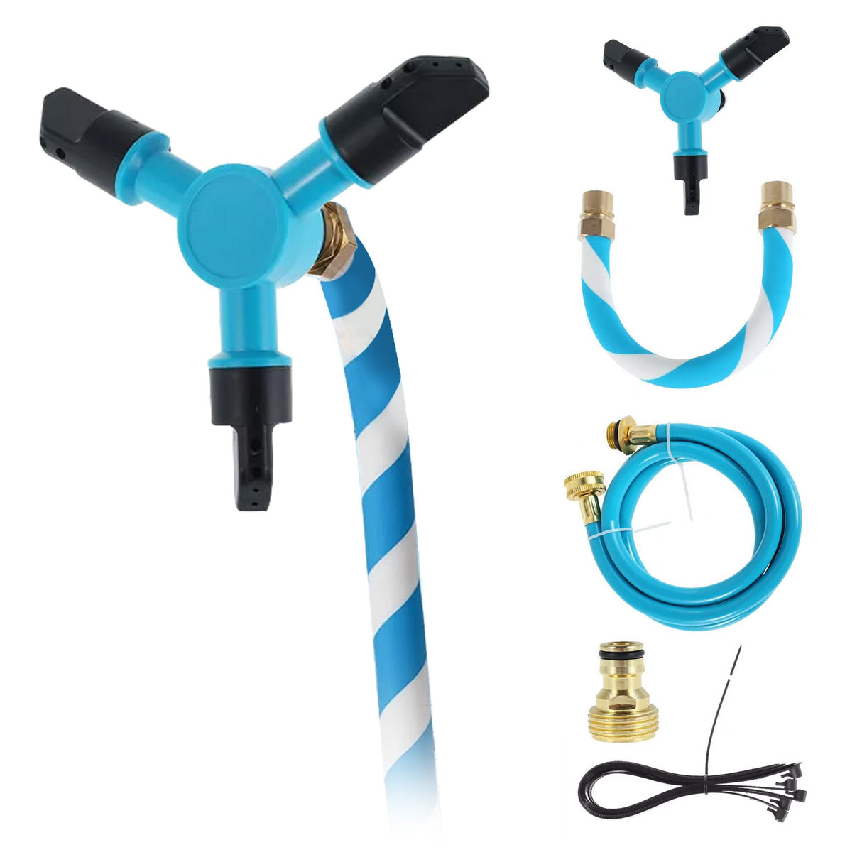 Kahuna Waterpark Rotating Trampoline Water Sprinkler Kit with Adjustable Hose