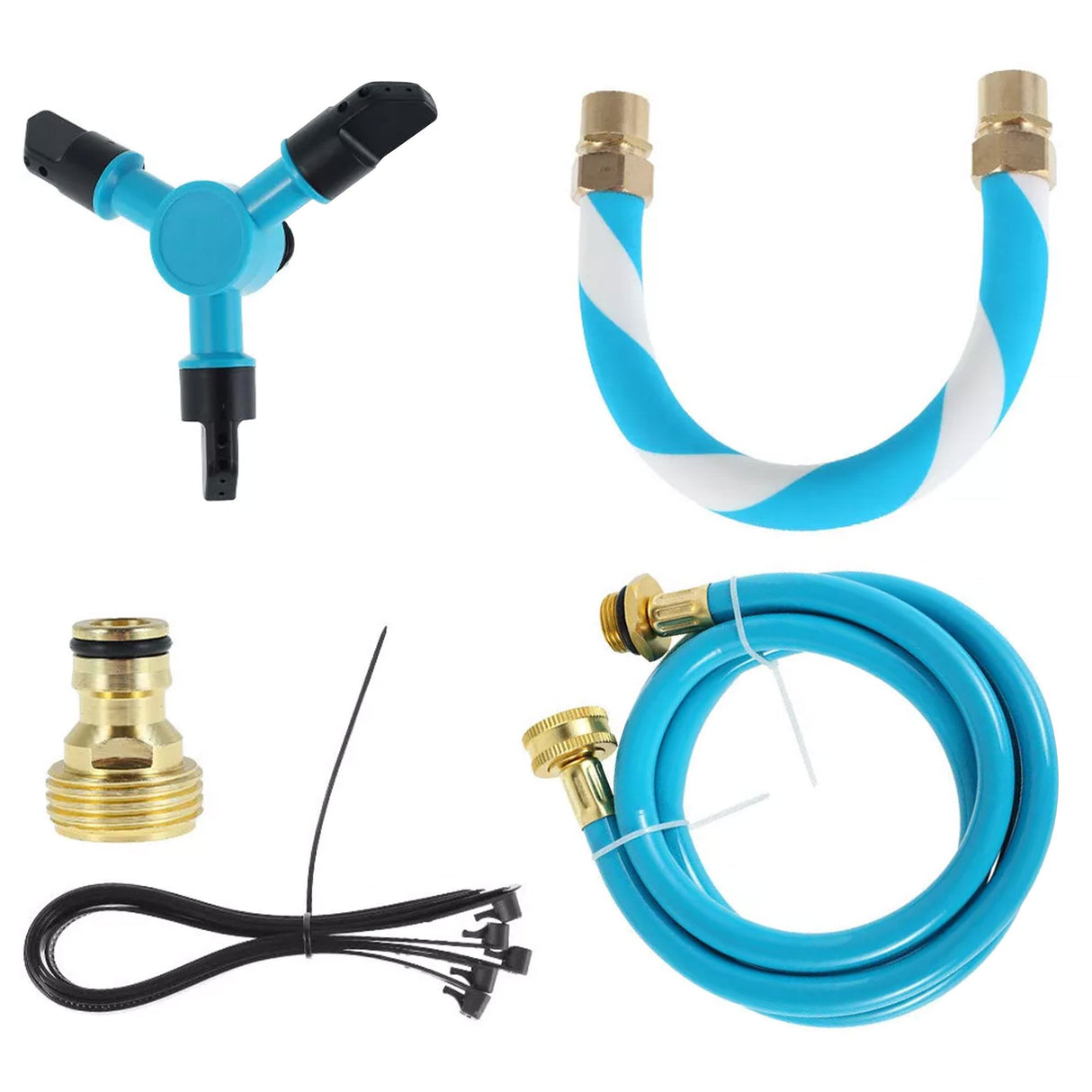 Kahuna Waterpark Rotating Trampoline Water Sprinkler Kit with Adjustable Hose