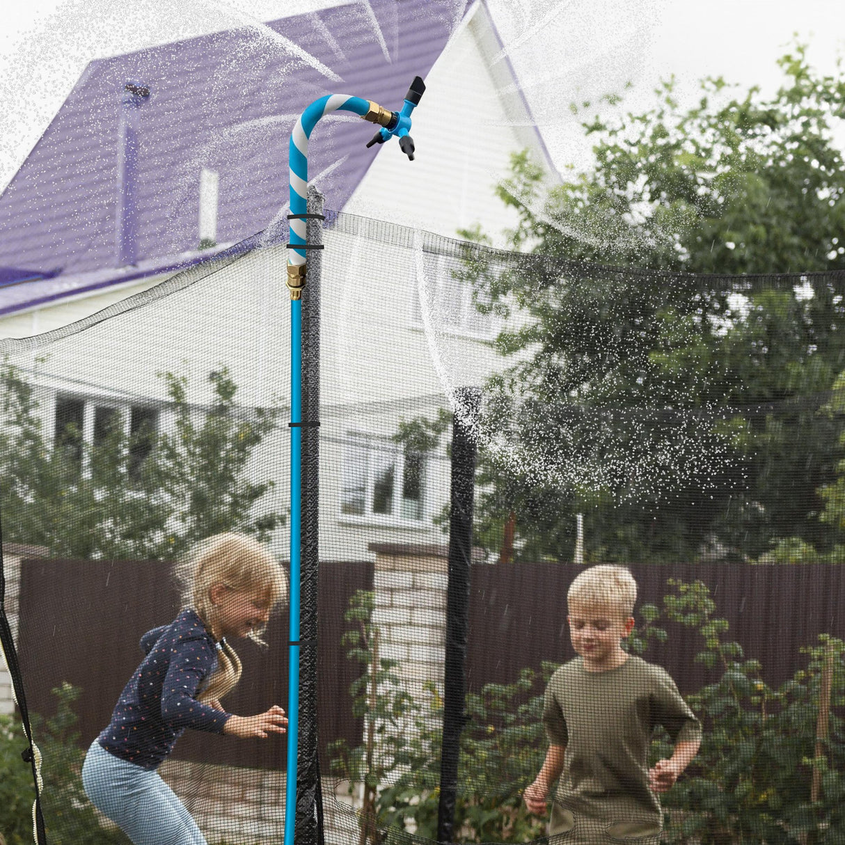 Kahuna Waterpark Rotating Trampoline Water Sprinkler Kit with Adjustable Hose