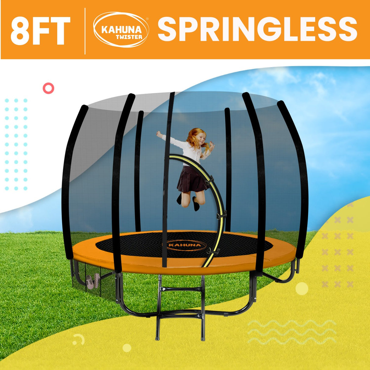 Kahuna Twister 8 ft Springless Trampoline