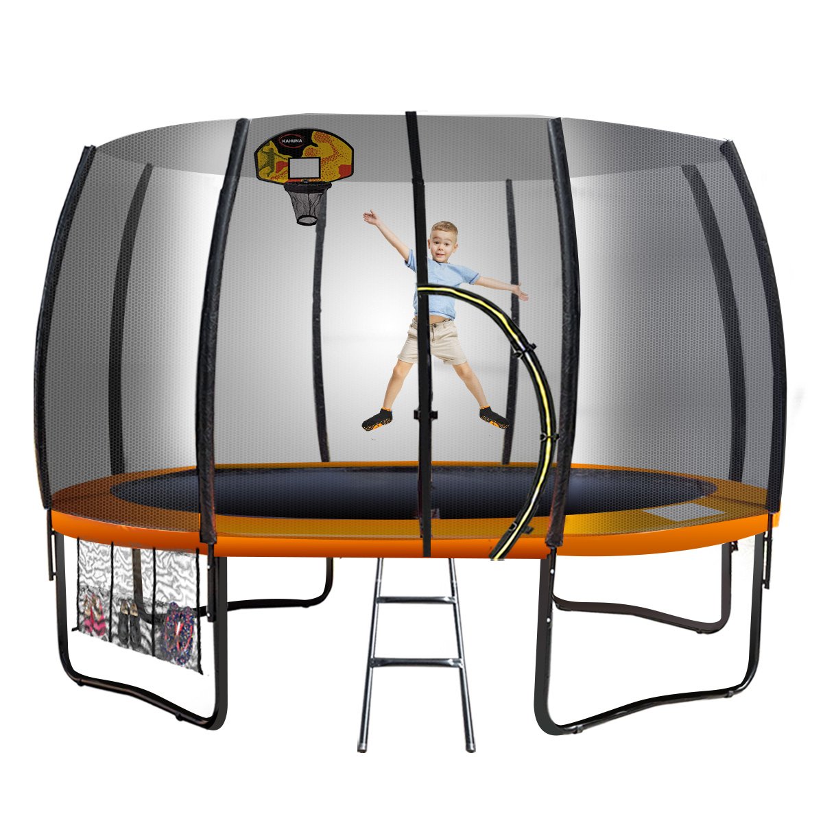 Kahuna 8 ft Springless Trampoline with Basketball Set