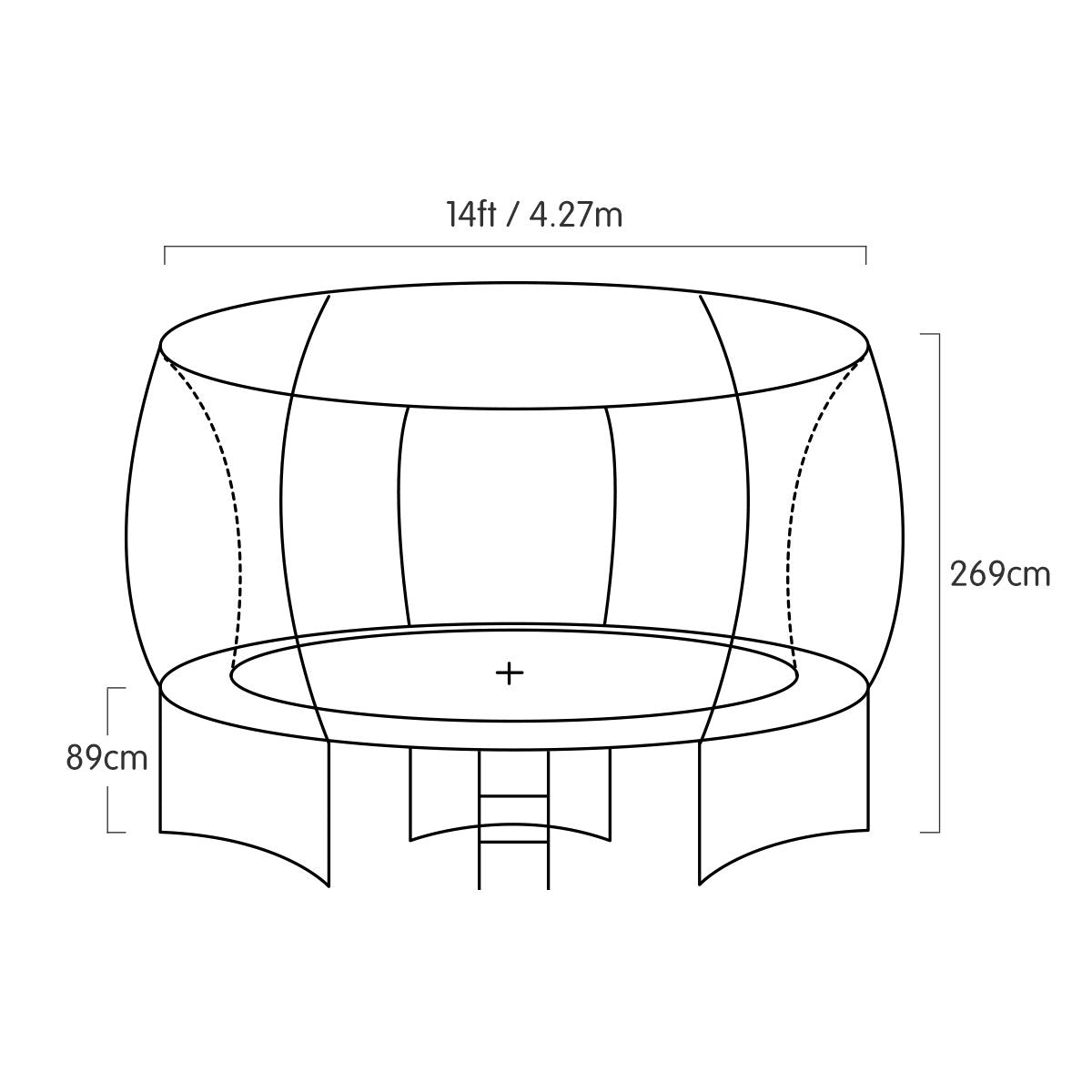 Kahuna 14 ft Springless Trampoline with Basketball Set