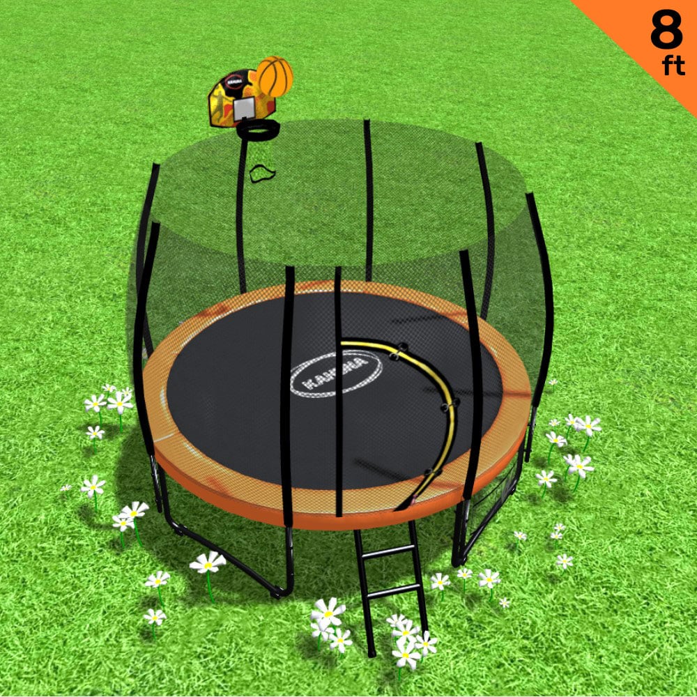 Kahuna 8 ft Springless Trampoline with Basketball Set