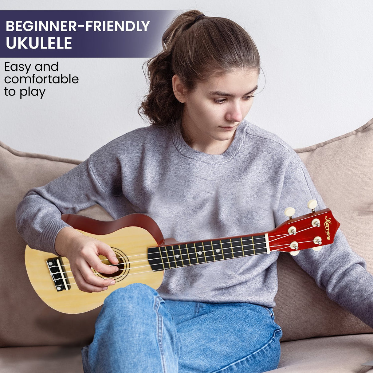 Karrera 21in Ukulele Guitar - Natural