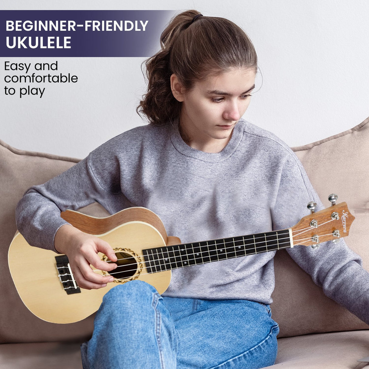 Karrera 23in Ukulele Guitar - Natural