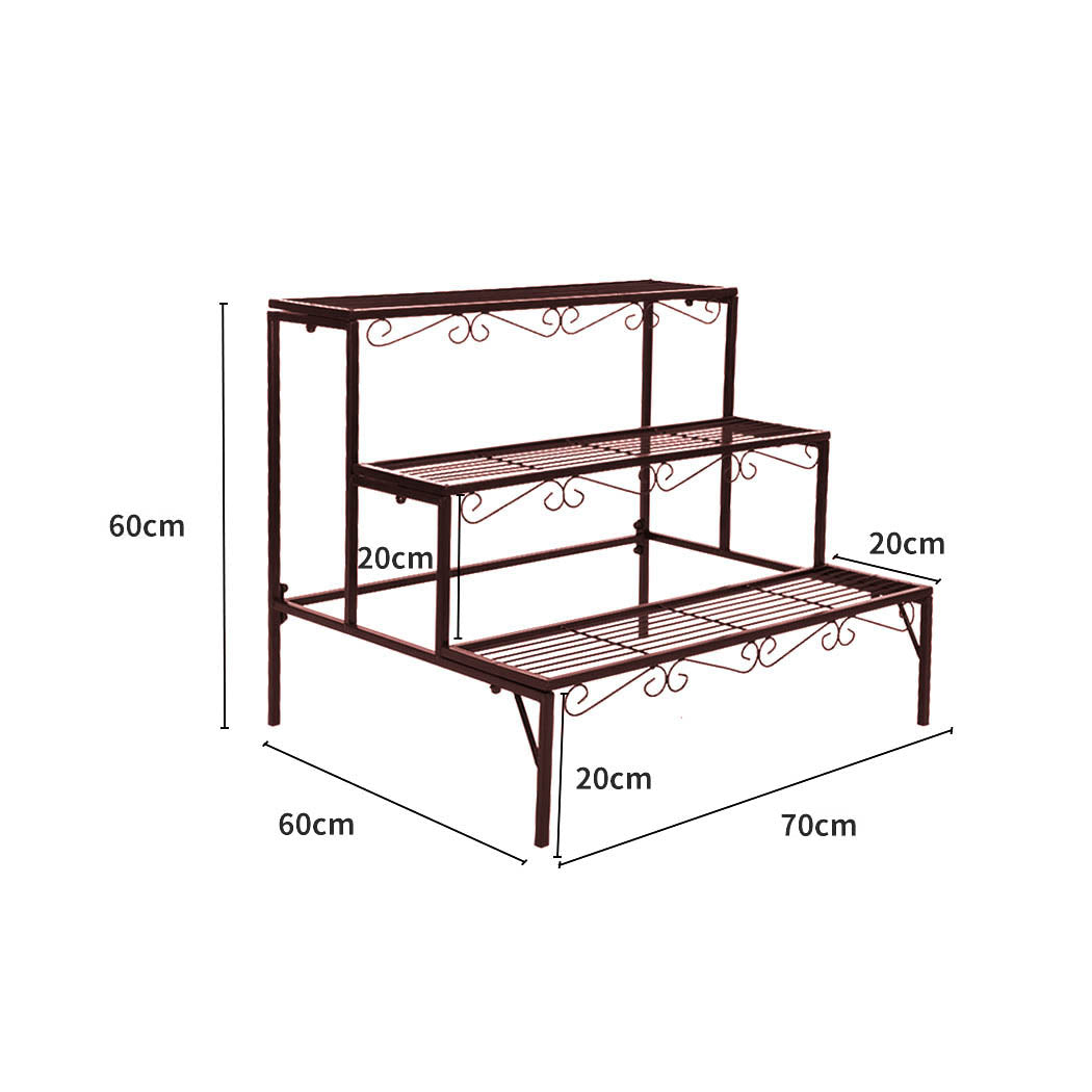 Levede Plant Stand 3 Tier Rectangle-2006732926087204866