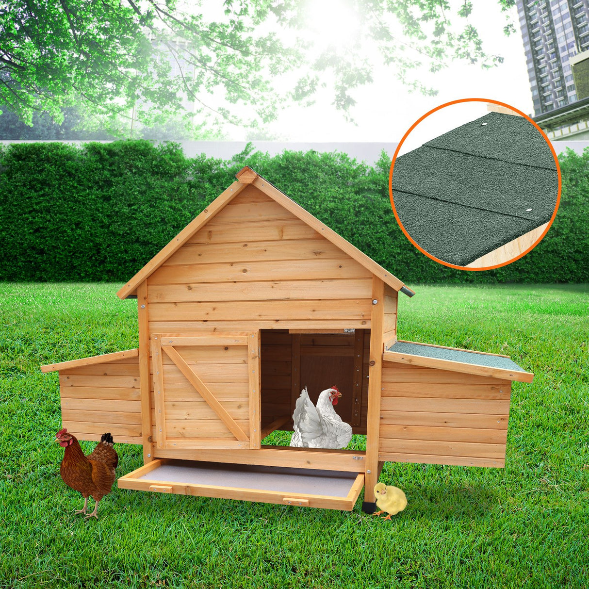 Furtastic Wooden Chicken Coop & Rabbit Hutch With Ramp Nesting Boxes