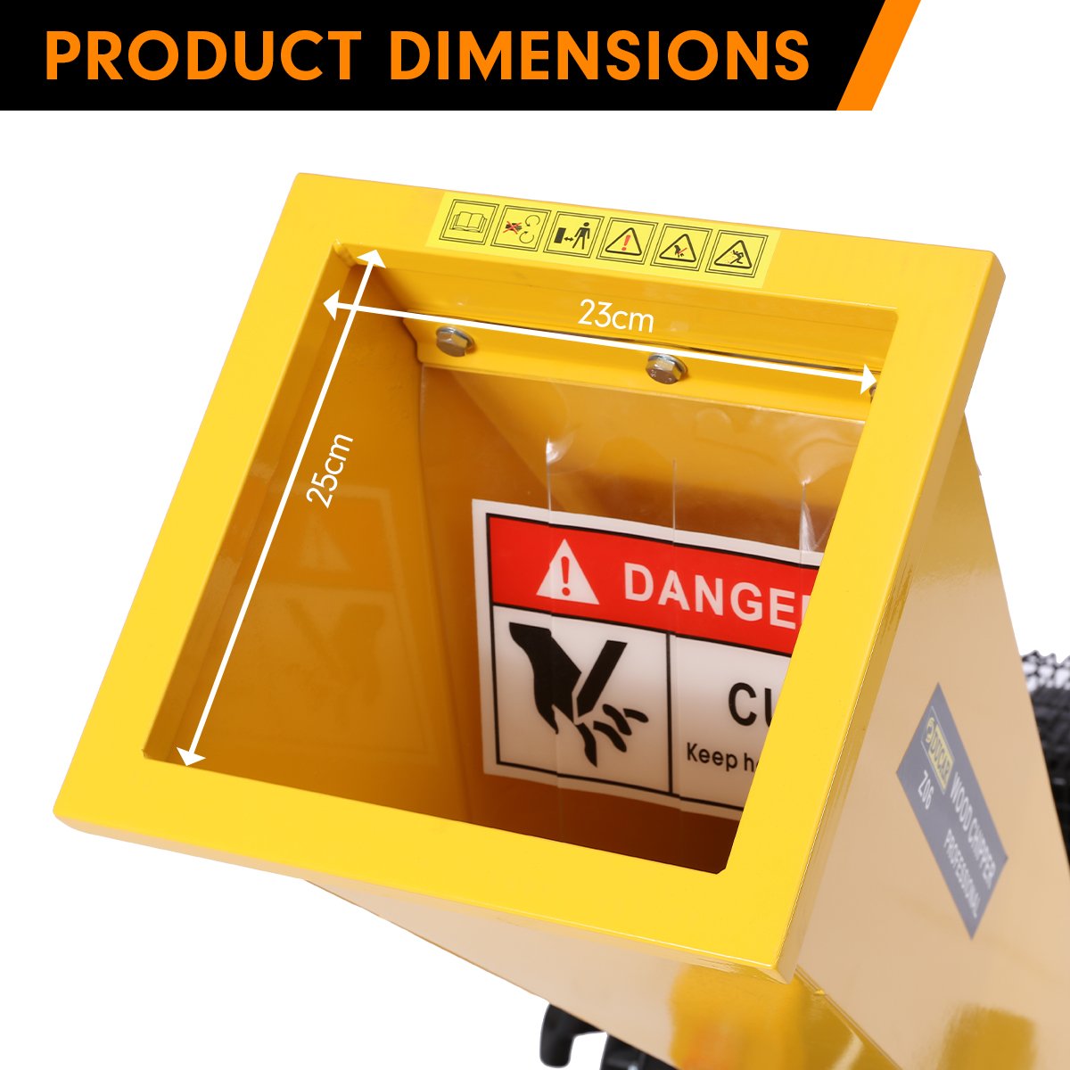 Ducar Petrol 7HP Wood Chipper Shredder Mulcher Grinder - Yellow