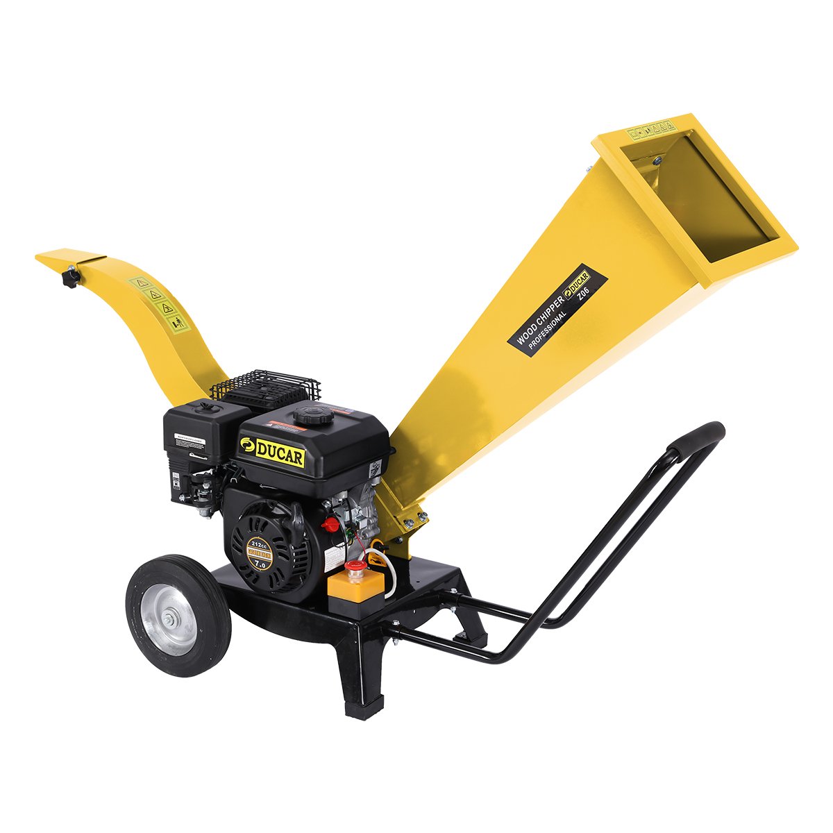 Ducar Petrol 7HP Wood Chipper Shredder Mulcher Grinder - Yellow