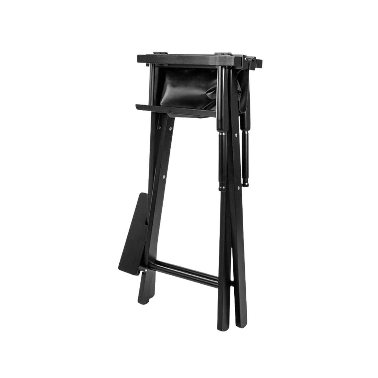 Sarantino Tall Wooden Directors Chair Kitchen Bar Stool in Black