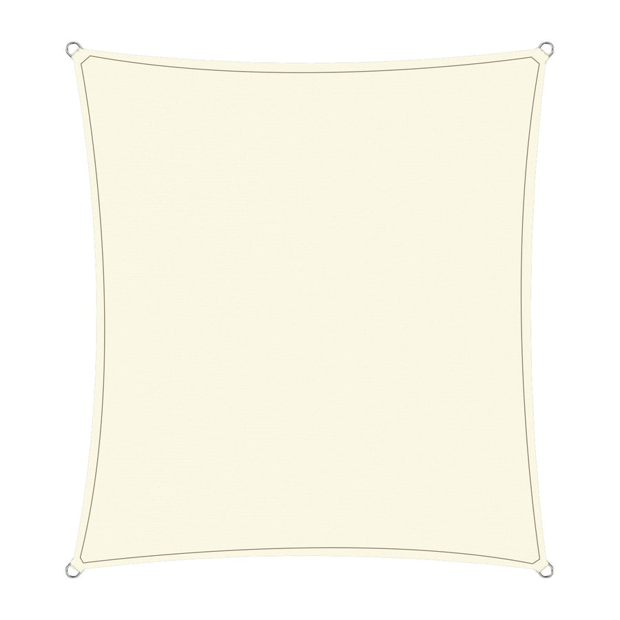 Wallaroo Waterproof 160GSM Outdoor Sun Shade Sail Canopy Cream Square 6 x 6m