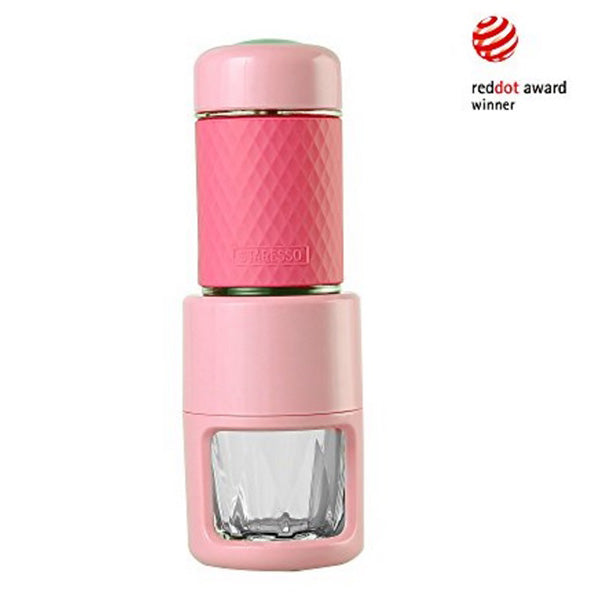 Award-Winning STARESSO Portable Espresso Maker - All-in-One Pink Coffee Machine for Quick Cold Brew and Cappuccino