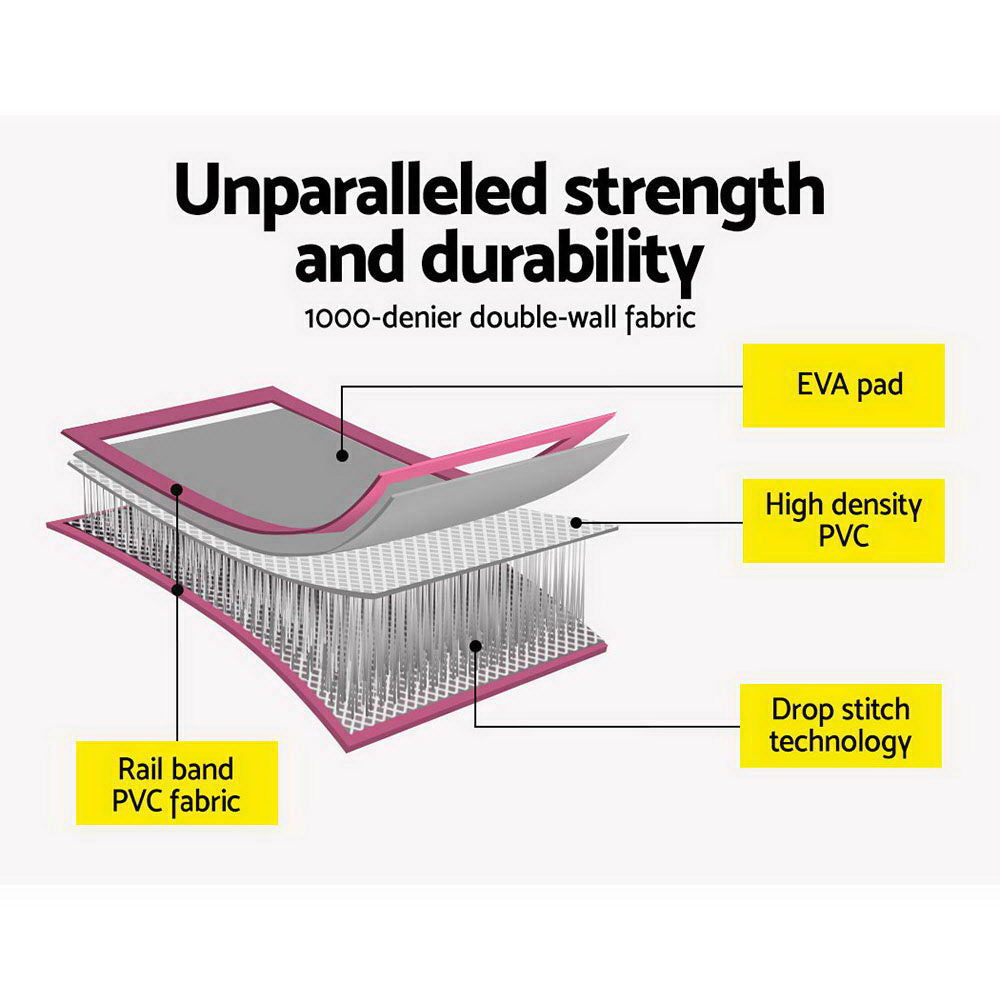 Everfit 3M Inflatable Air Track Mat with Electric Pump - Pink Tumbling Gymnastics Set