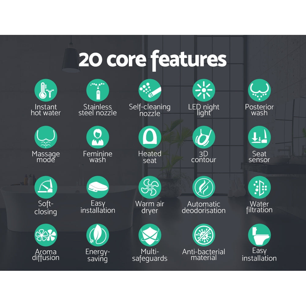 Advanced Smart Bidet Toilet Seat with Night Light and Custom Wash Options