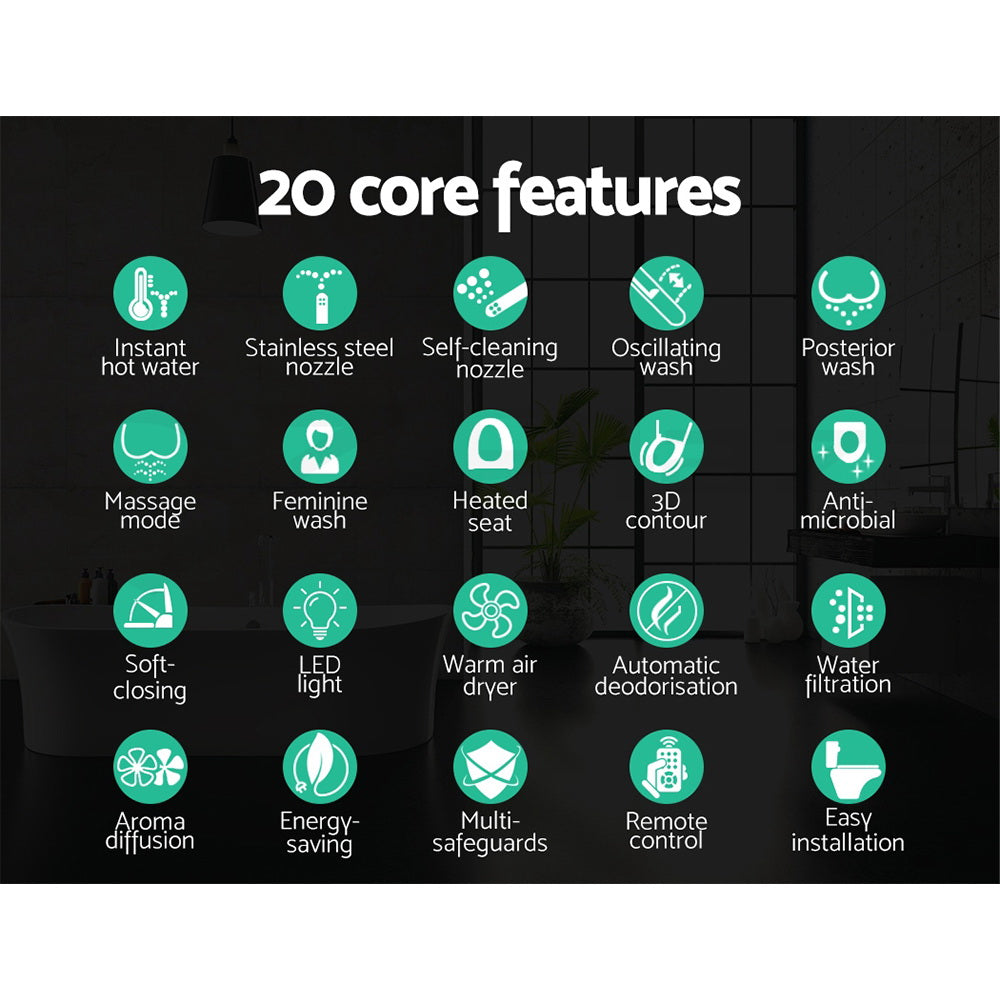 Cefito Advanced Smart Bidet Toilet Seat with Remote Control and Self-Cleaning Features