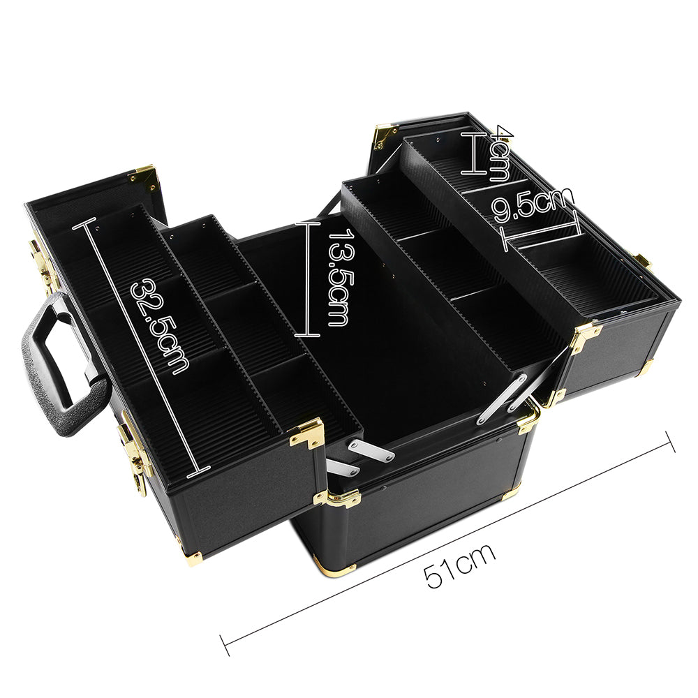 Diamond Luxe Portable Makeup Organizer - Black & Gold