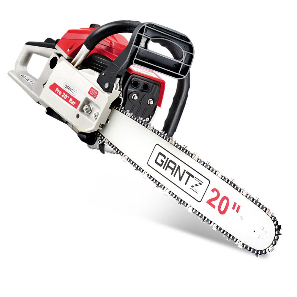 58CC Heavy-Duty Commercial Petrol Chainsaw - Red & White