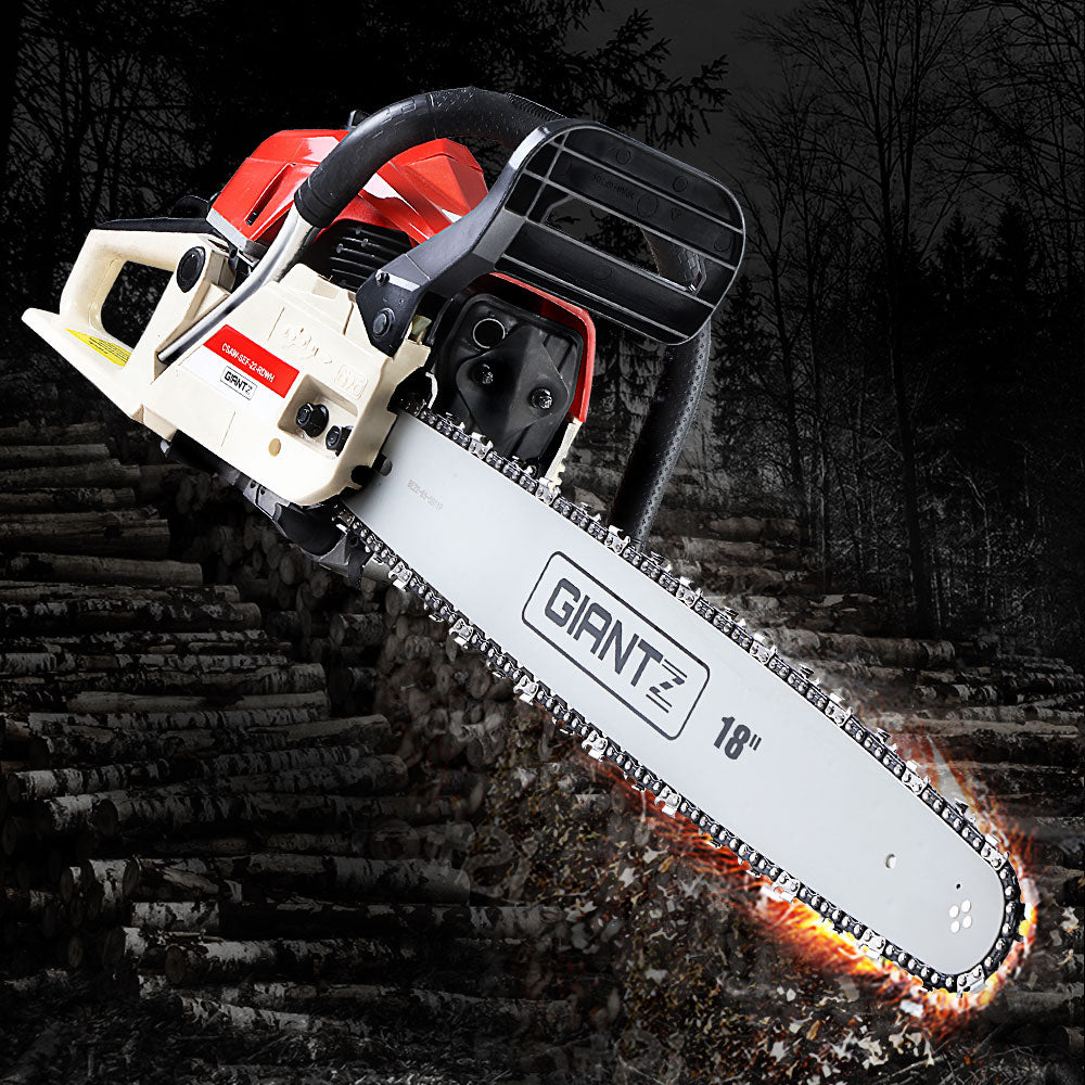 Giantz Chainsaw Petrol 75CC 18 Bar Commercial E-Start Pruning Chain Saw
