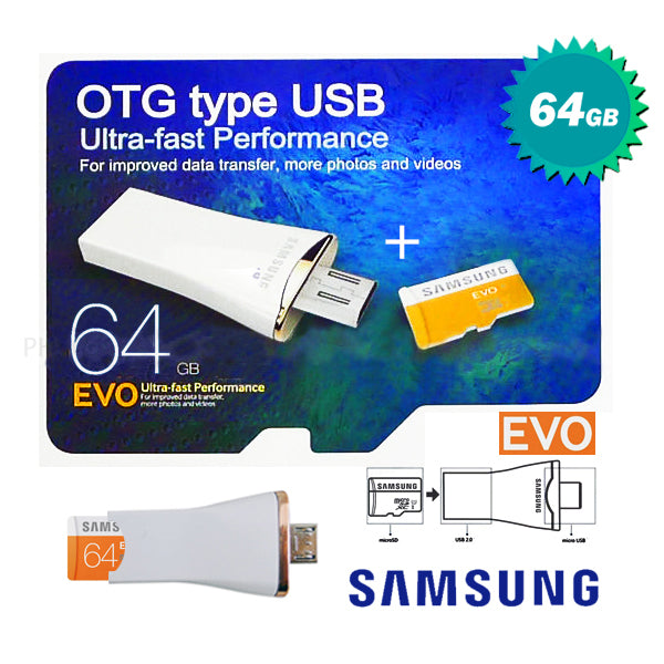 Samsung micro SDXC UHS-I Card OTG 64GB on the go type USB OTG & USB & Card 3 in 1 (CV-OE064GA00)