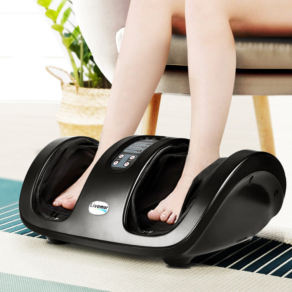 Livemor Foot Massager Shiatsu Massagers Electric Roller Kneading Leg Black