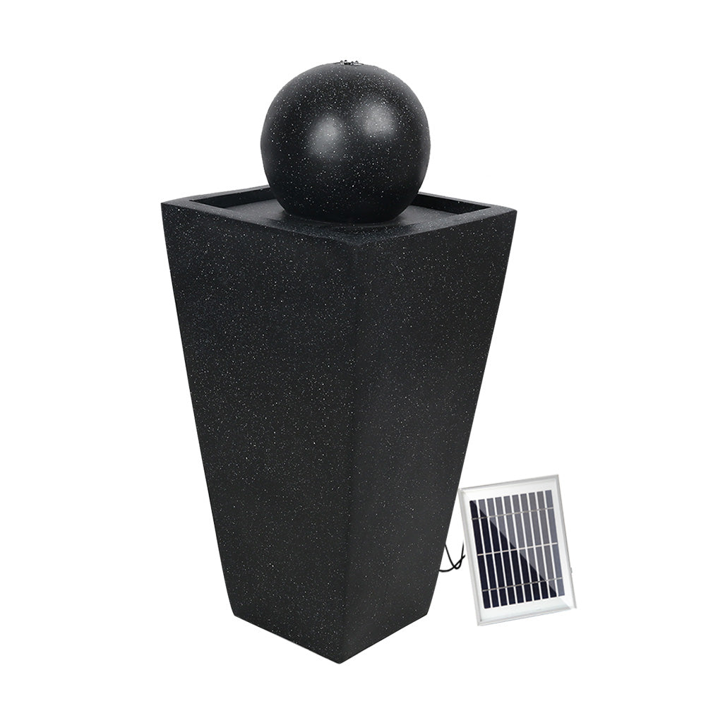Gardeon Elegant Black Solar Water Fountain with Illuminating LED Lights