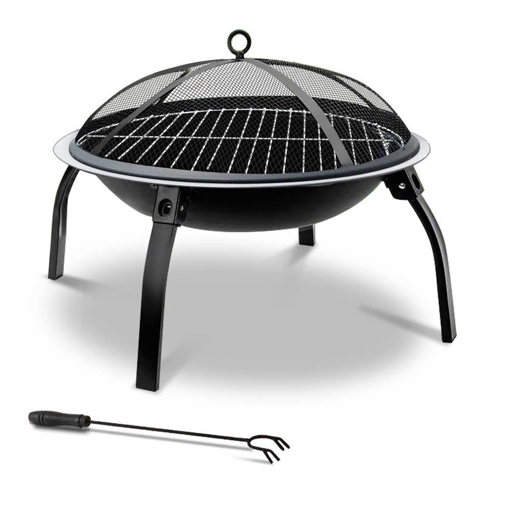 Portable 22 Charcoal Smoker and Fire Pit for Outdoor Cooking and Camping