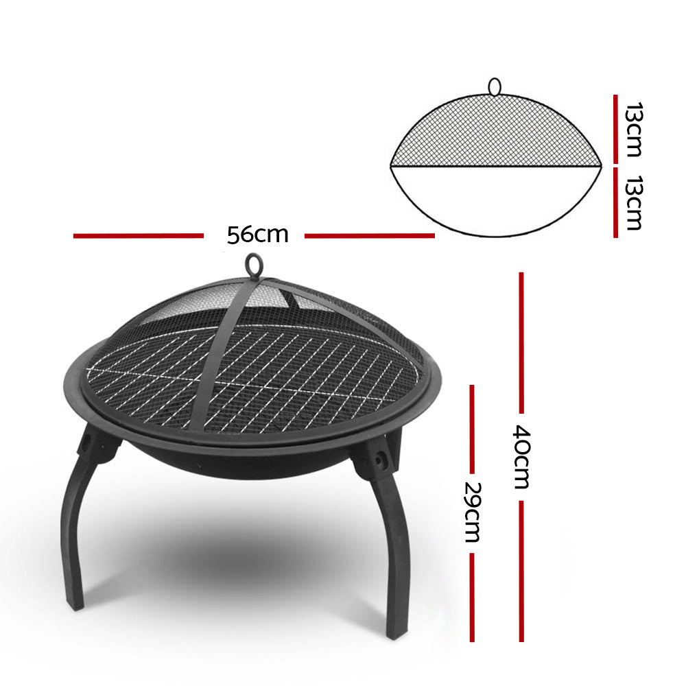Portable 22 Charcoal Smoker and Fire Pit for Outdoor Cooking and Camping