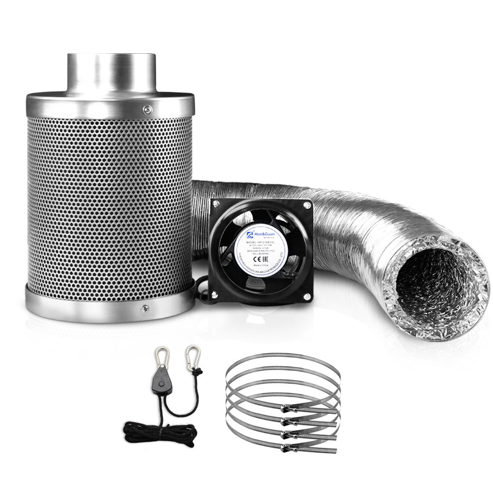 Green Fingers 6"Ventilation Kit Fan Hydroponics Grow Tent Kit Carbon Filter Duct,Green Fingers 6"Ven