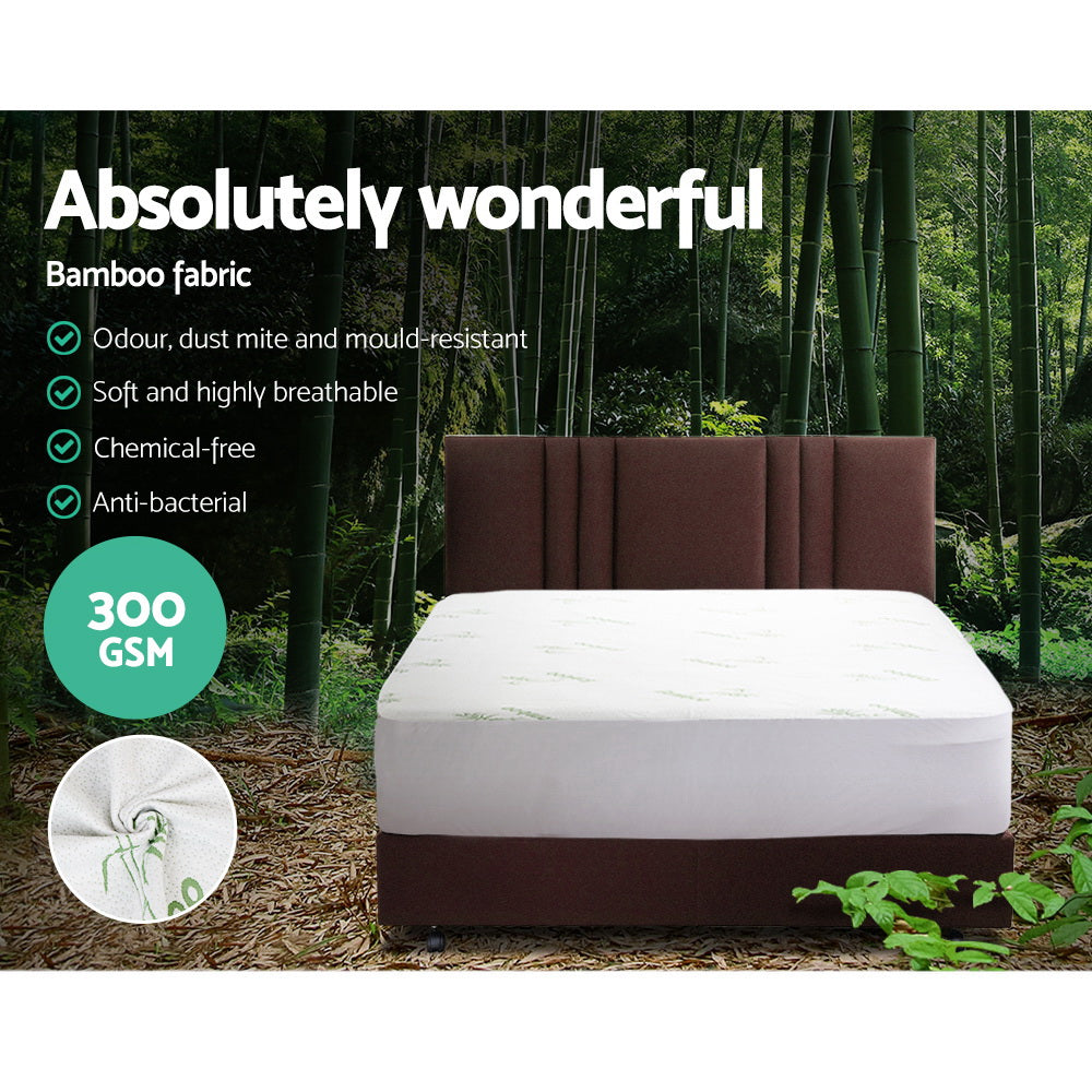 Giselle Bedding Double Bamboo Mattress Protector with Waterproof PU Coating