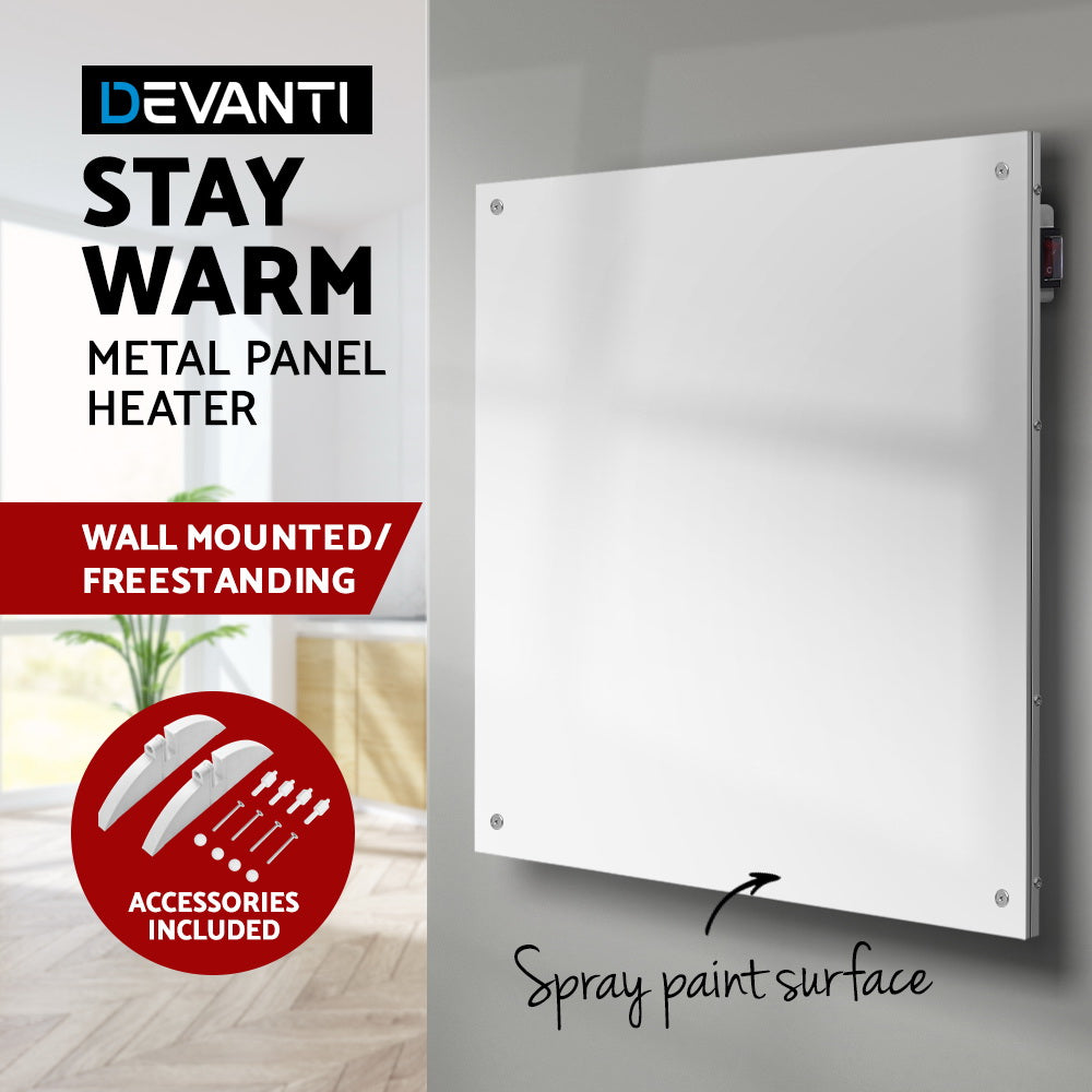 Devanti 450W Slimline Metal Panel Heater - Portable Wall-Mountable Solution for Caravans and Small Spaces
