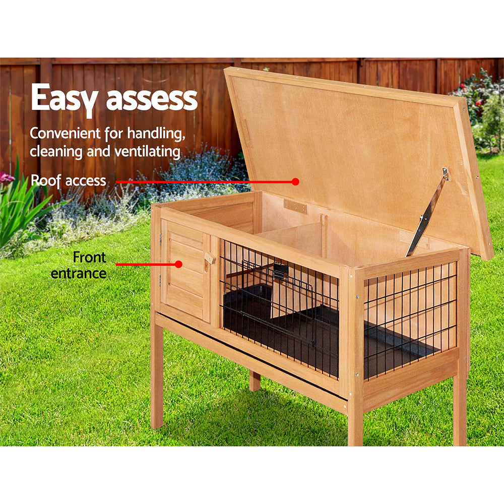 Cozy 70cm Wooden Pet Hutch with Easy Clean Slide-Out Tray