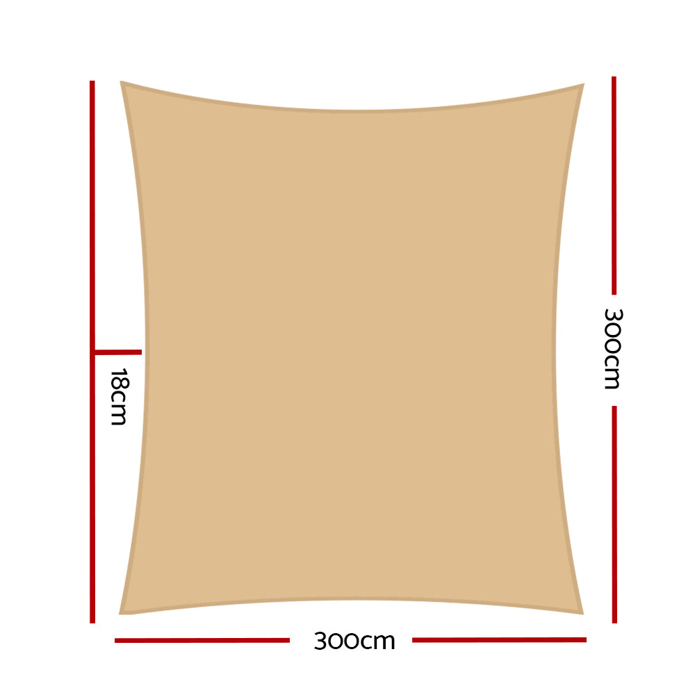 Instahut 280gsm 3x3m Sun Shade Sail Canopy Rectangle