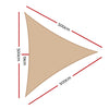 Instahut 5x5x5m Shade Sail Cloth Shadecloth Triangle Heavy Duty Sand Sun Canopy