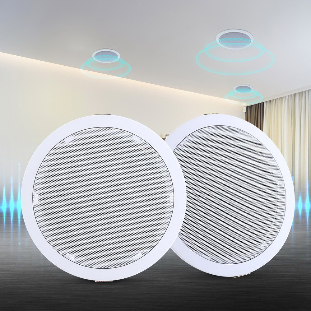 Dual 6-Inch In-Ceiling Speakers for Home Theater - 80W Stereo Sound System for Multi-Room and Outdoor Use