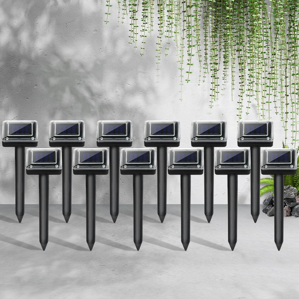 12-Pack Gardeon Solar Ultrasonic Snake Deterrent - Multi-Pulse Repeller for Outdoor Safety