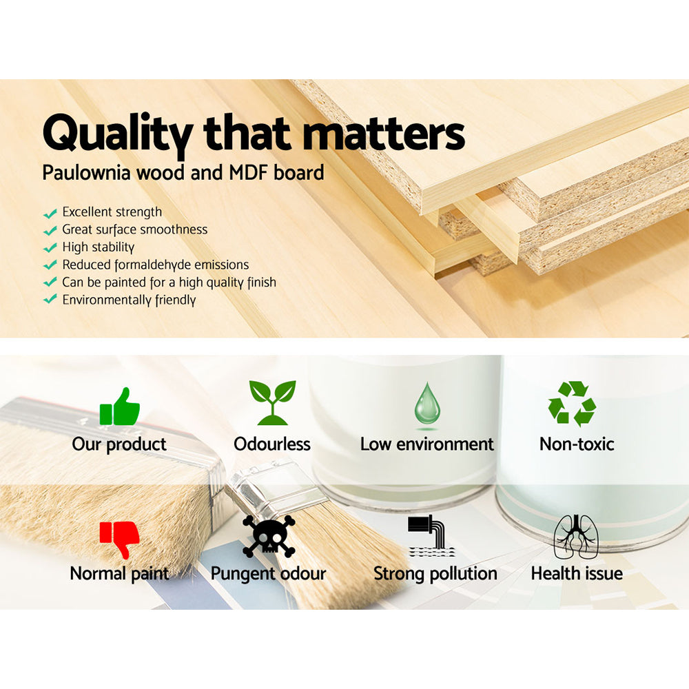 Vintage Grey Bedside Table with Drawer and Shelf - Artiss Thyme Nightstand