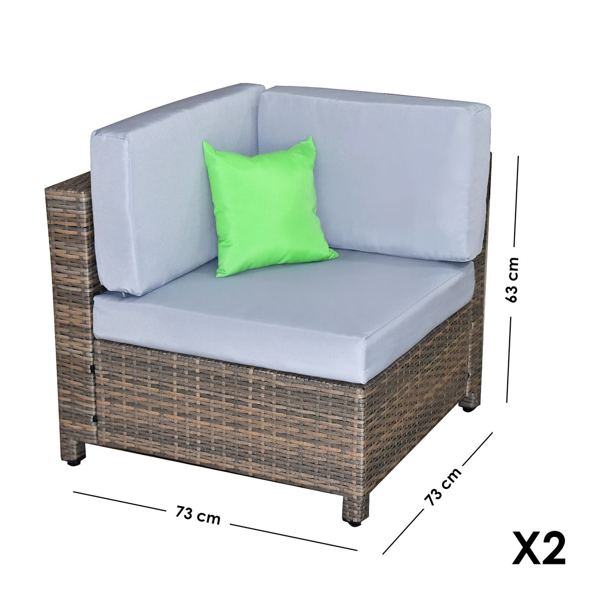 Milano Decor Contemporary 5-Piece Rattan Outdoor Sofa Set in Oatmeal and Black with Coffee Table