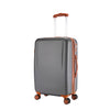 Milano Elite 3pc ABS Luggage Suitcase Luxury Hard Case Shockproof Travel Set - Grey Brown