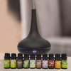 Milano Aroma Diffuser Set With 10 Pack Oils Humidifier Aromatherapy Dark Wood