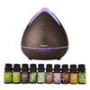 Purespa Diffuser Set With 10 Pack Oils Humidifier Aromatherapy Dark Wood