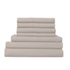 1500 Thread Count 6 Piece Combo And 2 Pack Duck Feather Down Pillows Bedding Set Stone King