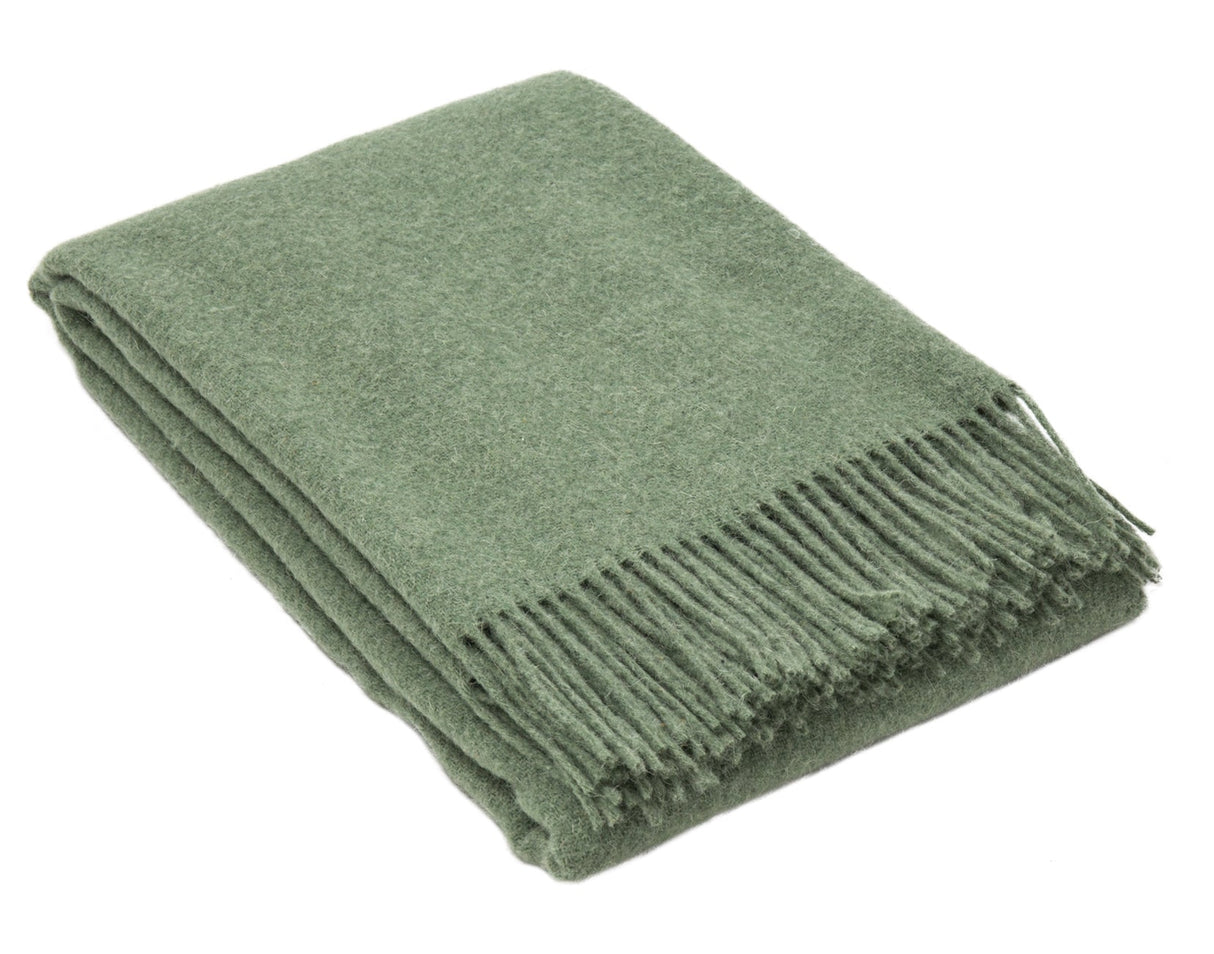 Luxurious Brighton Wool Throw in Cozy Sage - 100% New Zealand Wool